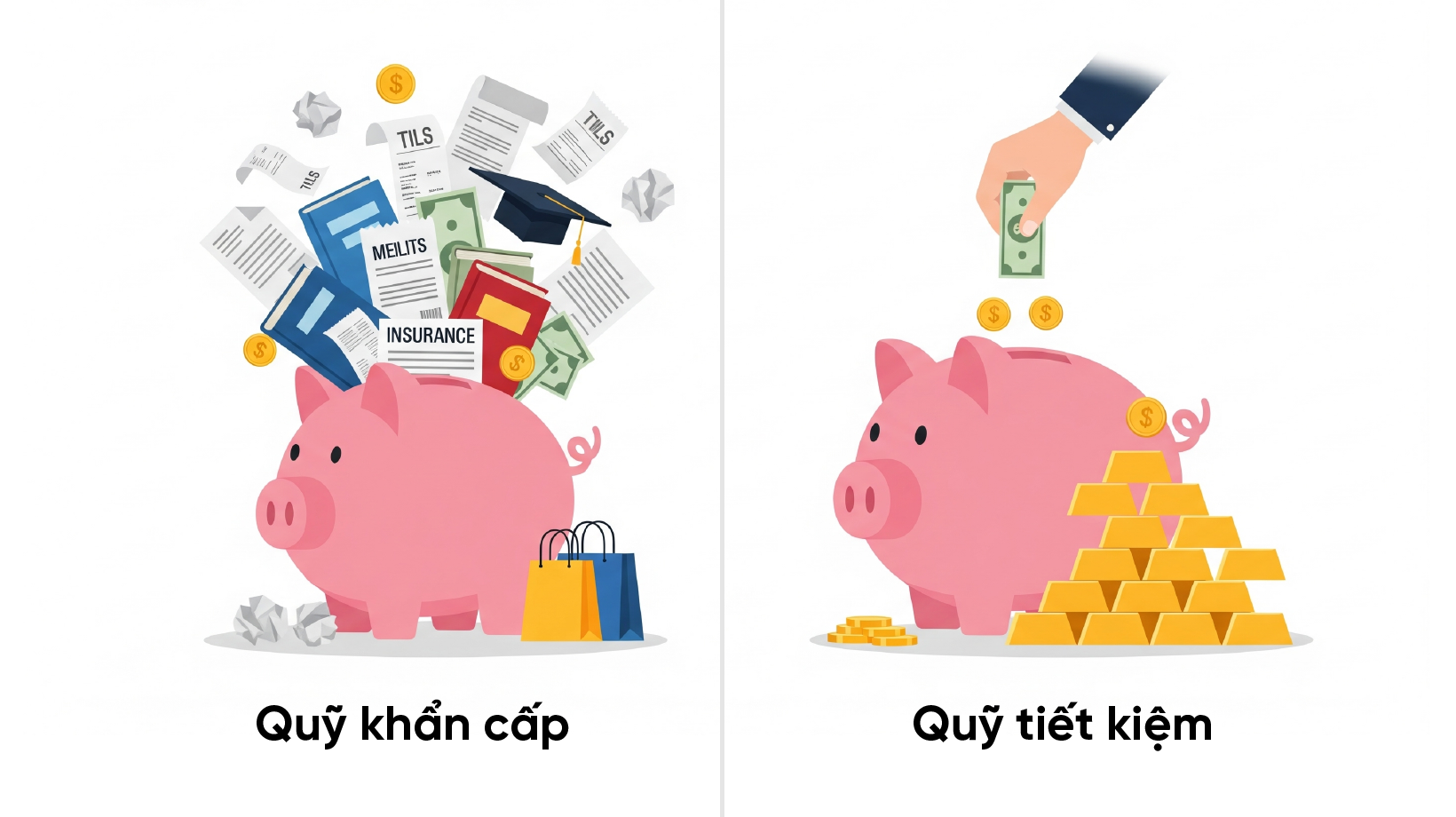 Quỹ khẩn cấp với tiết kiệm thông thường