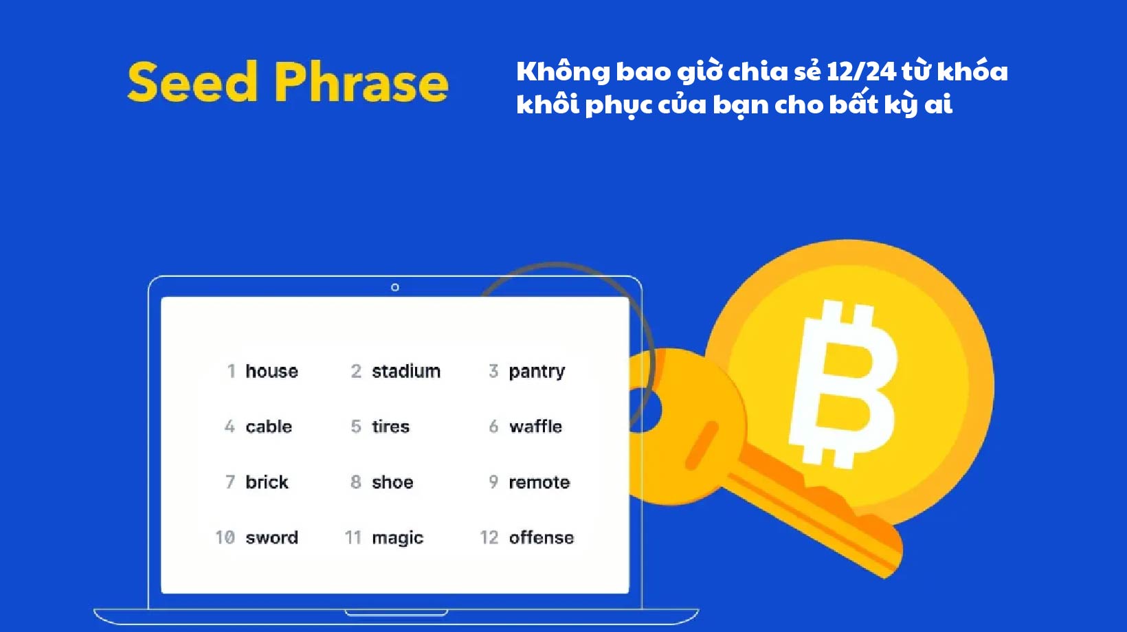 Không bao giờ chia sẻ 12/24 từ khóa khôi phục của bạn cho bất kỳ ai