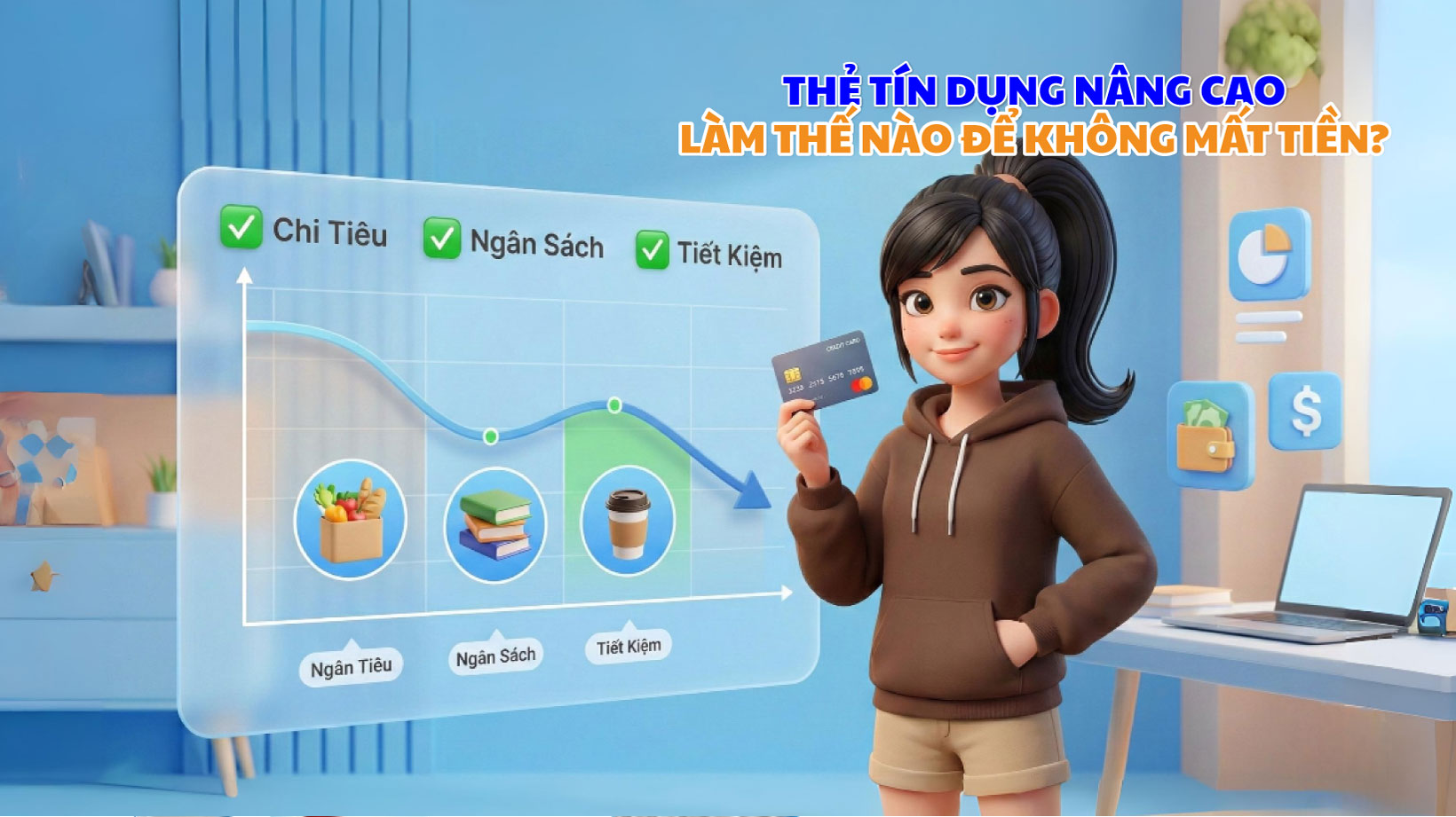 Bạn nghĩ thẻ tín dụng chỉ là công cụ để mua sắm trước trả tiền sau? Bài viết này sẽ giúp bạn thay đổi suy nghĩ đó. Đây là cẩm nang giúp cung cấp kiến thức và chiến lược để bạn không chỉ sử dụng thẻ tín dụng một cách thông minh, mà còn biến nó thành công cụ quản lý tài chính hiệu quả. Bạn sẽ học cách tận dụng các ưu đãi, xây dựng điểm tín dụng, và tránh xa những cạm bẫy tiềm ẩn. Đọc ngay để nắm bắt quyền làm chủ tài chính của mình.  1. Các chiến lược sử dụng thẻ tín dụng hiệu quả Sử dụng thẻ tín dụng không phải là dùng hết hạn mức rồi trả nợ, mà là một nghệ thuật quản lý dòng tiền. Có 3 chiến lược quan trọng bạn cần nắm vững: •	Tận dụng tối đa thời gian miễn lãi Thời gian miễn lãi của thẻ tín dụng thường kéo dài từ 45-55 ngày. Hãy tận dụng khoảng thời gian này để tối ưu hóa dòng tiền cá nhân. Thay vì trả ngay bằng tiền mặt, bạn có thể dùng thẻ tín dụng để chi tiêu, sau đó sử dụng số tiền mặt đó để đầu tư ngắn hạn hoặc gửi tiết kiệm, sinh lời tự động. Lợi nhuận sinh ra từ khoản tiền mặt này, dù nhỏ, cũng là một khoản thu nhập thụ động. Ví dụ, bạn có thể gửi tiền vào các sản phẩm tiết kiệm không kỳ hạn với lãi suất hấp dẫn (ví dụ: như các sản phẩm sinh lời tự động của nhiều ngân hàng hiện nay đang triển khai) •	Xây dựng điểm tín dụng (Credit Score) Điểm tín dụng là thước đo uy tín tài chính của bạn, được các tổ chức tín dụng sử dụng để đánh giá mức độ rủi ro khi cho vay. Một điểm tín dụng tốt sẽ giúp bạn dễ dàng vay vốn mua nhà, mua xe với lãi suất ưu đãi trong tương lai. Để xây dựng điểm tín dụng tốt, hãy luôn thanh toán dư nợ đúng hạn và giữ tỷ lệ sử dụng tín dụng ở mức thấp (dưới 30% hạn mức). •	Tận dụng các chương trình ưu đãi và hoàn tiền Các ngân hàng thường xuyên có các chương trình tích điểm, hoàn tiền (cashback), hoặc giảm giá đặc biệt khi bạn sử dụng thẻ tín dụng. Hãy tìm hiểu kỹ các chương trình này và chọn thẻ phù hợp với thói quen chi tiêu của bạn để tận dụng triệt để lợi ích của các chương trình này. Ví dụ, nếu bạn thường xuyên đi siêu thị, hãy chọn thẻ có ưu đãi hoàn tiền cao tại các chuỗi siêu thị. Nếu bạn hay di chuyển, hãy chọn thẻ có tích điểm dặm bay.  2. So sánh các loại thẻ tín dụng phổ biến  Tiêu chí	Thẻ tín dụng  hoàn tiền	Thẻ tín dụng  tích điểm	Thẻ tín dụng liên kết Lợi ích chính	Hoàn lại % số tiền đã chi tiêu	Tích lũy điểm để đổi quà, dặm bay	Ưu đãi đặc biệt từ đối tác liên kết Đối tượng phù hợp	Người chi tiêu thường xuyên, có thói quen mua sắm rõ ràng	Người thích du lịch, mua sắm hàng hiệu, hoặc muốn đổi quà	Người trung thành với một thương hiệu cụ thể (ví dụ: các hãng hàng không, siêu thị) Chi phí thường niên	Có thể cao hơn một chút để đổi lấy ưu đãi hoàn tiền	Tùy thuộc vào chương trình của ngân hàng	Thường có ưu đãi miễn phí năm đầu tiên  Tóm lại: •	Thẻ hoàn tiền (Cashback): Loại thẻ này giúp bạn nhận lại một phần trăm nhỏ số tiền đã chi tiêu. Mặc dù số tiền hoàn lại có thể không lớn, nhưng nó giúp bạn tiết kiệm được một khoản đáng kể về lâu dài. •	Thẻ tích điểm (Points/Miles): Thích hợp cho những người có thói quen chi tiêu lớn và muốn đổi quà tặng, voucher, hoặc dặm bay miễn phí. •	Thẻ liên kết (Co-branded): Là sản phẩm kết hợp giữa ngân hàng và một thương hiệu. Ví dụ, thẻ Vietcombank-Vietnam Airlines. Lợi ích của thẻ này thường chỉ tập trung vào các ưu đãi từ đối tác.  3. Ba bước để sử dụng thẻ tín dụng an toàn và hiệu quả •	Bước 1: Chọn thẻ phù hợp với nhu cầu Đừng chỉ chọn thẻ theo lời khuyên của bạn bè. Hãy xem xét cẩn thận các yếu tố: hạn mức tín dụng, lãi suất, phí thường niên, và các chương trình ưu đãi đi kèm. Dành vài phút để so sánh và lựa chọn chiếc thẻ "đo ni đóng giày" cho mình, chỉ nên chọn 1 -2 thẻ phù hợp với nhu cầu chi tiêu/tiêu chí của bạn thay vì mở tất cả các thẻ tín dụng ở tất cả các ngân hàng. •	Bước 2: Xây dựng thói quen chi tiêu thông minh o	Thanh toán đầy đủ dư nợ mỗi tháng: Đây là nguyên tắc vàng. Hãy lập lịch thanh toán tự động để đảm bảo bạn không bao giờ quên để tránh bạn phải trả nợ lãi suất cao (lưu ý: lãi suất thẻ tín dụng thường rất cao – trên dưới 30%) o	Theo dõi chi tiêu thường xuyên: Sử dụng ứng dụng ngân hàng hoặc các công cụ quản lý tài chính để theo dõi mọi giao dịch. o	Giữ tỷ lệ sử dụng tín dụng thấp: Cố gắng không chi tiêu quá 30% hạn mức tín dụng được cấp. •	Bước 3: Bảo mật thông tin thẻ o	Không chia sẻ mã PIN và mã CVV: Tuyệt đối không tiết lộ thông tin này cho bất kỳ ai, ngay cả nhân viên ngân hàng. o	Cẩn trọng với các giao dịch trực tuyến: Chỉ mua sắm tại các trang web uy tín, có giao thức bảo mật "https". o	Thông báo ngay khi mất thẻ: Khi bị mất thẻ, hãy gọi ngay đến tổng đài ngân hàng để khóa thẻ và yêu cầu cấp lại.  4. Mẹo nhỏ để dùng thẻ tín dụng như "Pro" •	Tận dụng các ưu đãi phí thường niên: Nhiều ngân hàng có chương trình miễn phí thường niên nếu bạn đạt được một mức chi tiêu nhất định trong năm. •	Sử dụng thẻ để thanh toán các hóa đơn: Hãy sử dụng thẻ tín dụng để thanh toán các hóa đơn tiện ích (điện, nước, internet), vừa tiện lợi vừa giúp bạn tích điểm. •	Lên kế hoạch trước cho các khoản chi tiêu lớn: Thay vì trả tiền mặt, hãy dùng thẻ tín dụng cho các khoản mua sắm lớn như laptop, điện thoại. Điều này giúp bạn quản lý dòng tiền tốt hơn và tận dụng thời gian miễn lãi.  Sử dụng thẻ tín dụng một cách thông minh không chỉ giúp bạn tránh mất tiền mà còn là một công cụ mạnh mẽ để xây dựng hồ sơ tài chính cá nhân. Hãy bắt đầu ngay hôm nay để trở thành người làm chủ tài chính của chính mình  Kiến thức chỉ thực sự có giá trị khi được áp dụng! Hãy thử các mẹo trong bài, trải nghiệm thực tế và lan toả thói quen quản lý tài chính thông minh đến cộng đồng sinh viên nhé!