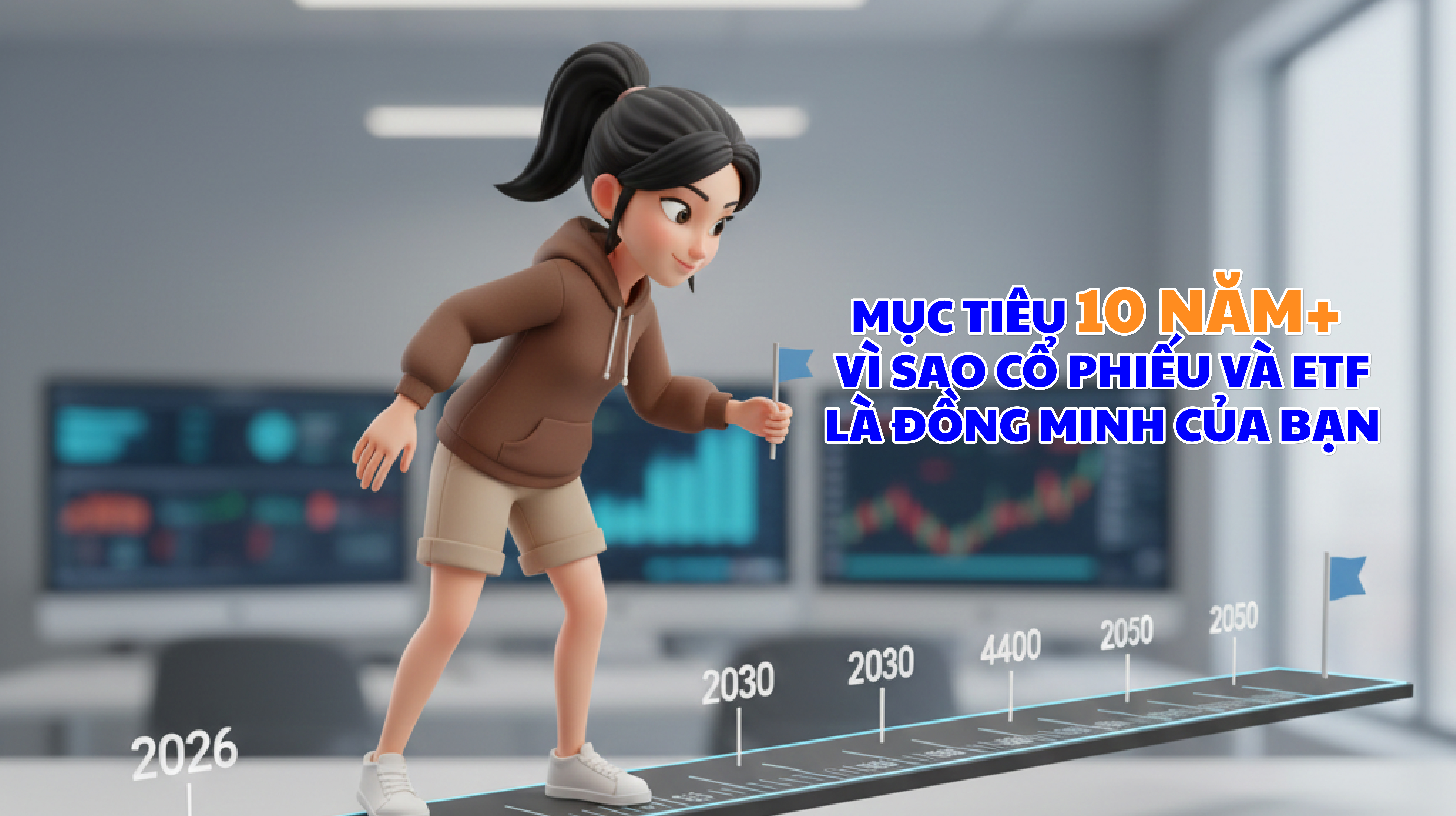 Mục tiêu 10 năm+: Vì sao cổ phiếu & ETF là đồng minh của bạn
