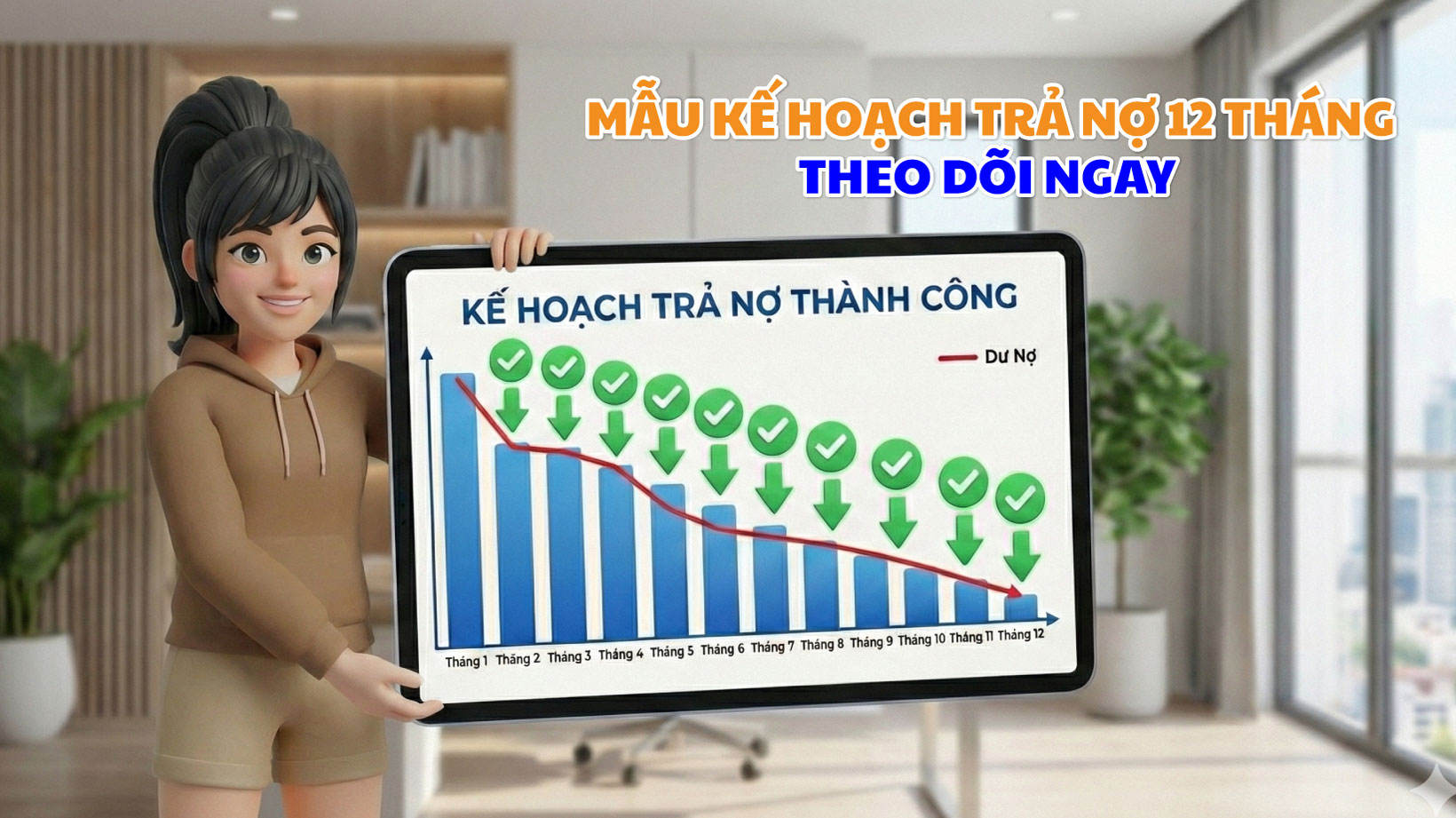 Mẫu kế hoạch trả nợ 12 tháng giúp quản lý dòng tiền vững mạnh